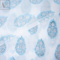 Sky Blue Hand Blocked Fabric Online