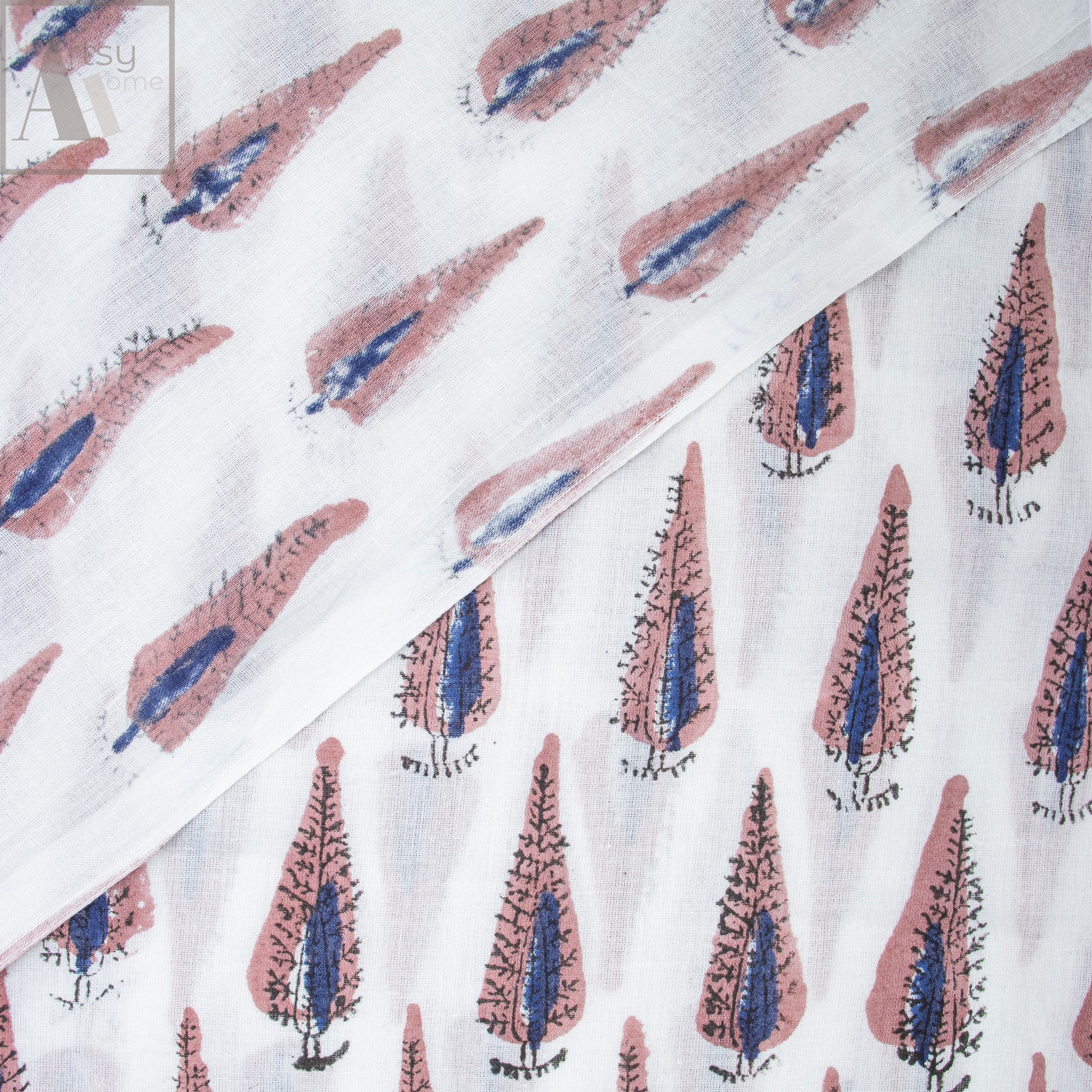 Softetst Leaf Hand Printed Fabric Online