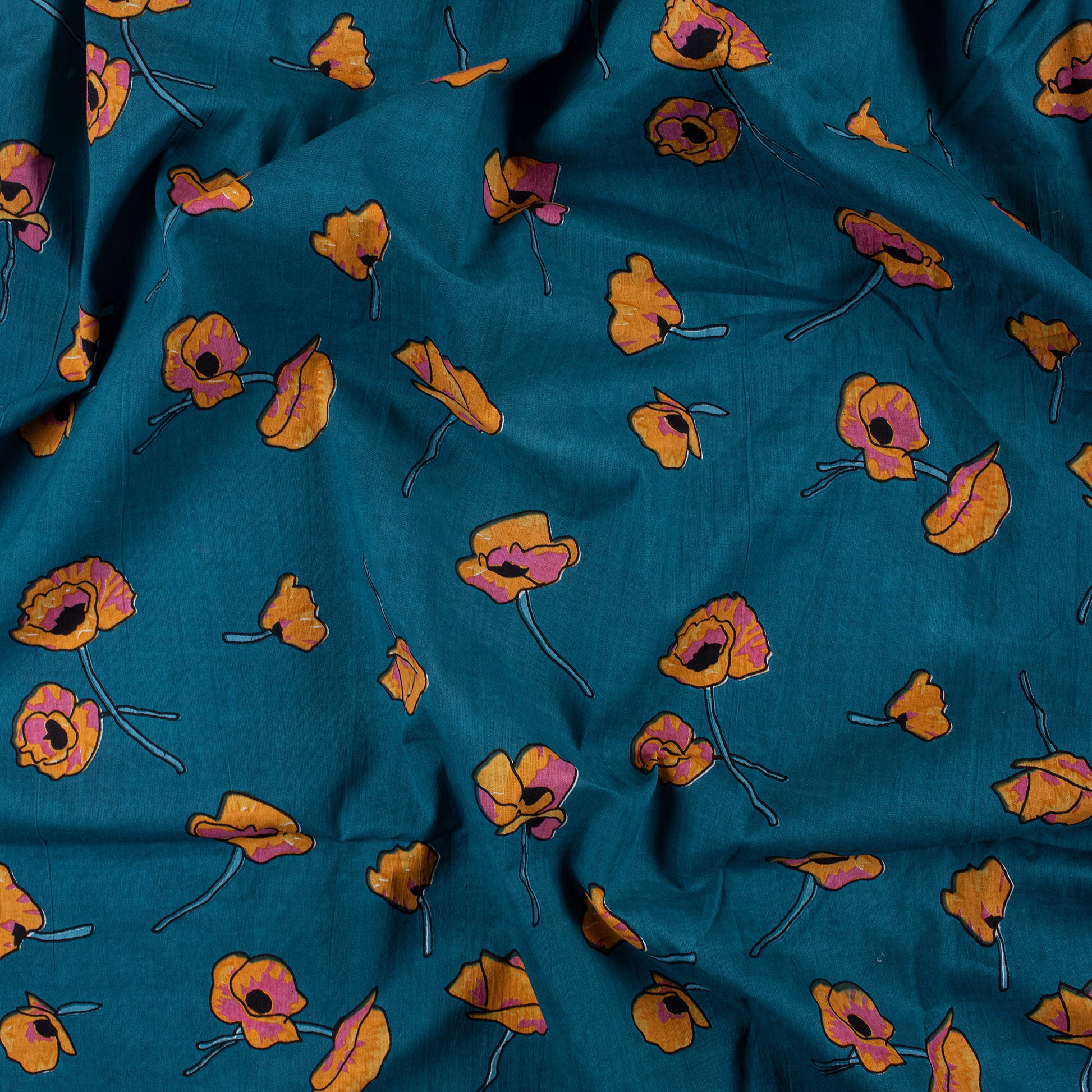 Hand Block Printed Cotton Fabric Material