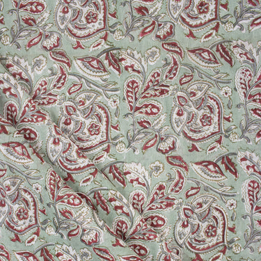 Hand Block Floral Cotton Bagru Print Dress Material
