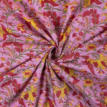 Floral Handmade Block Print Cotton Fabric Online