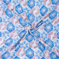 Hand Block Sky Blue Floral 100% Pure Cotton Fabric Online