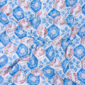 Hand Block Sky Blue Floral 100% Pure Cotton Fabric Online