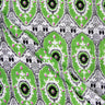 Cotton Block Print Fabric Peafowl Green Feather Material Online