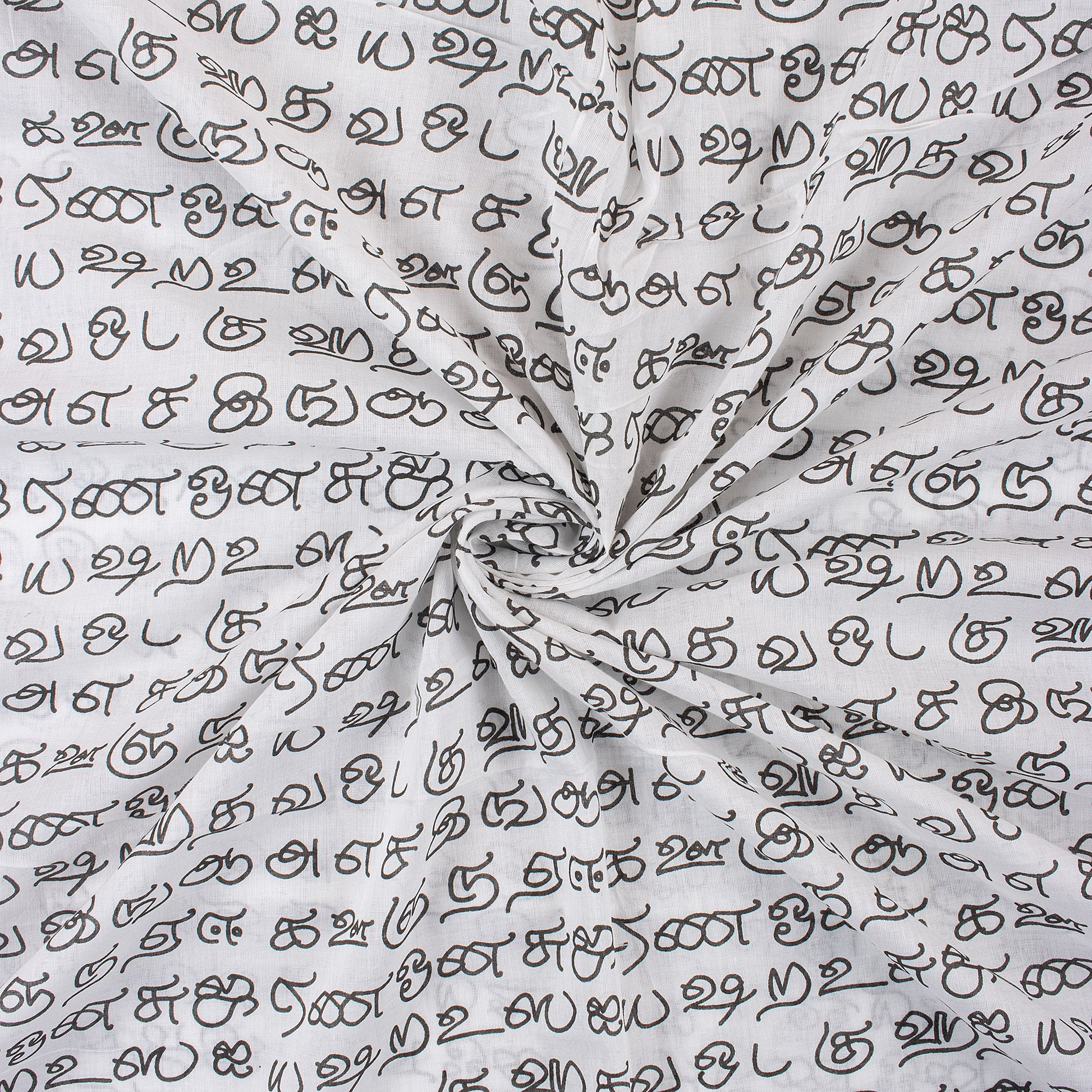 Tamil Language Jaipuri Print Fabric