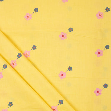 Yellow Self Print Fabric