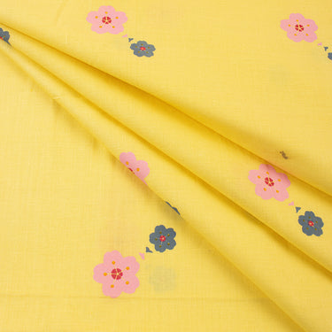 Yellow Self Print Fabric