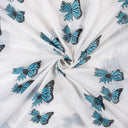 Blue Butterfly Block Print Fabric