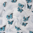 Blue Butterfly Block Print Fabric