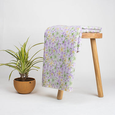 Hand Block Green Floral Printed Pure Cotton Fabric Online