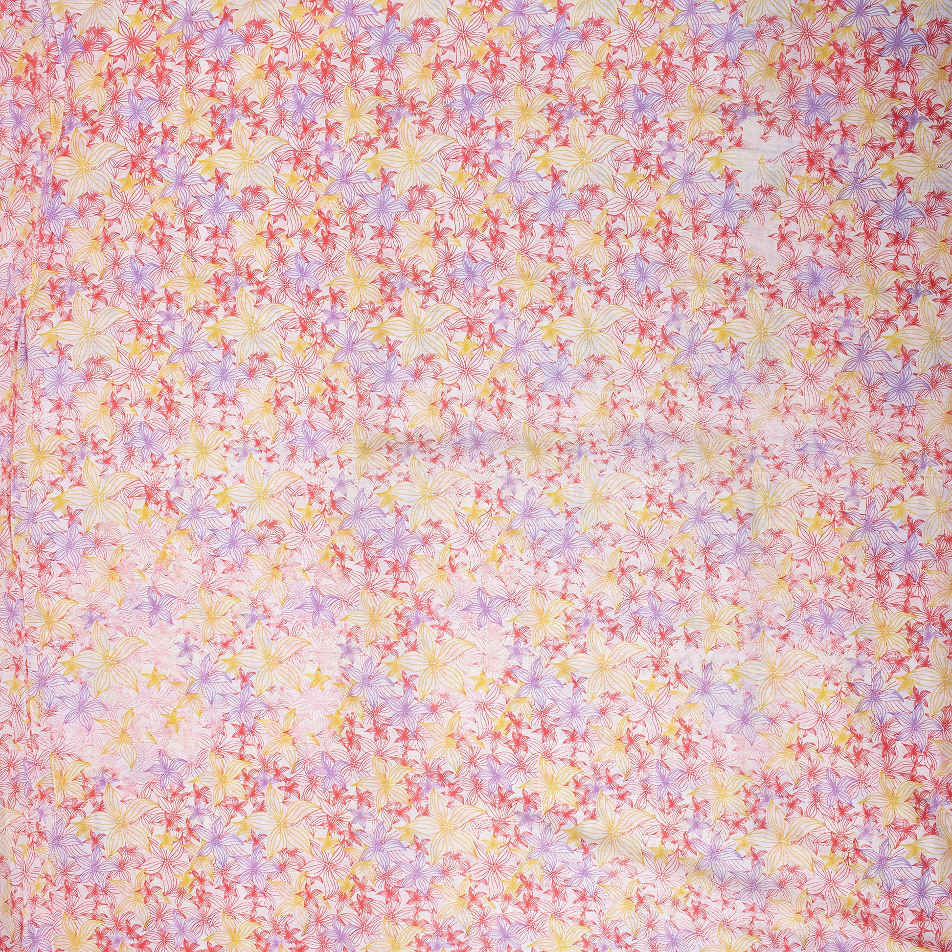 Hand Block Floral Printed Cotton Running Fabric Online