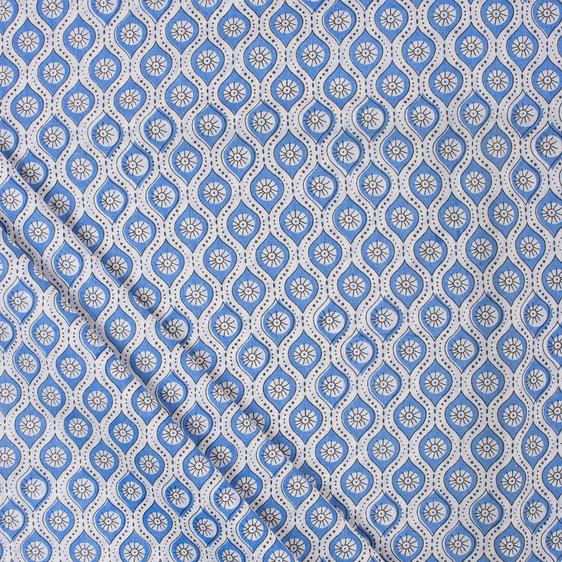 Hand Block Printed 100% Pure Cotton Fabric