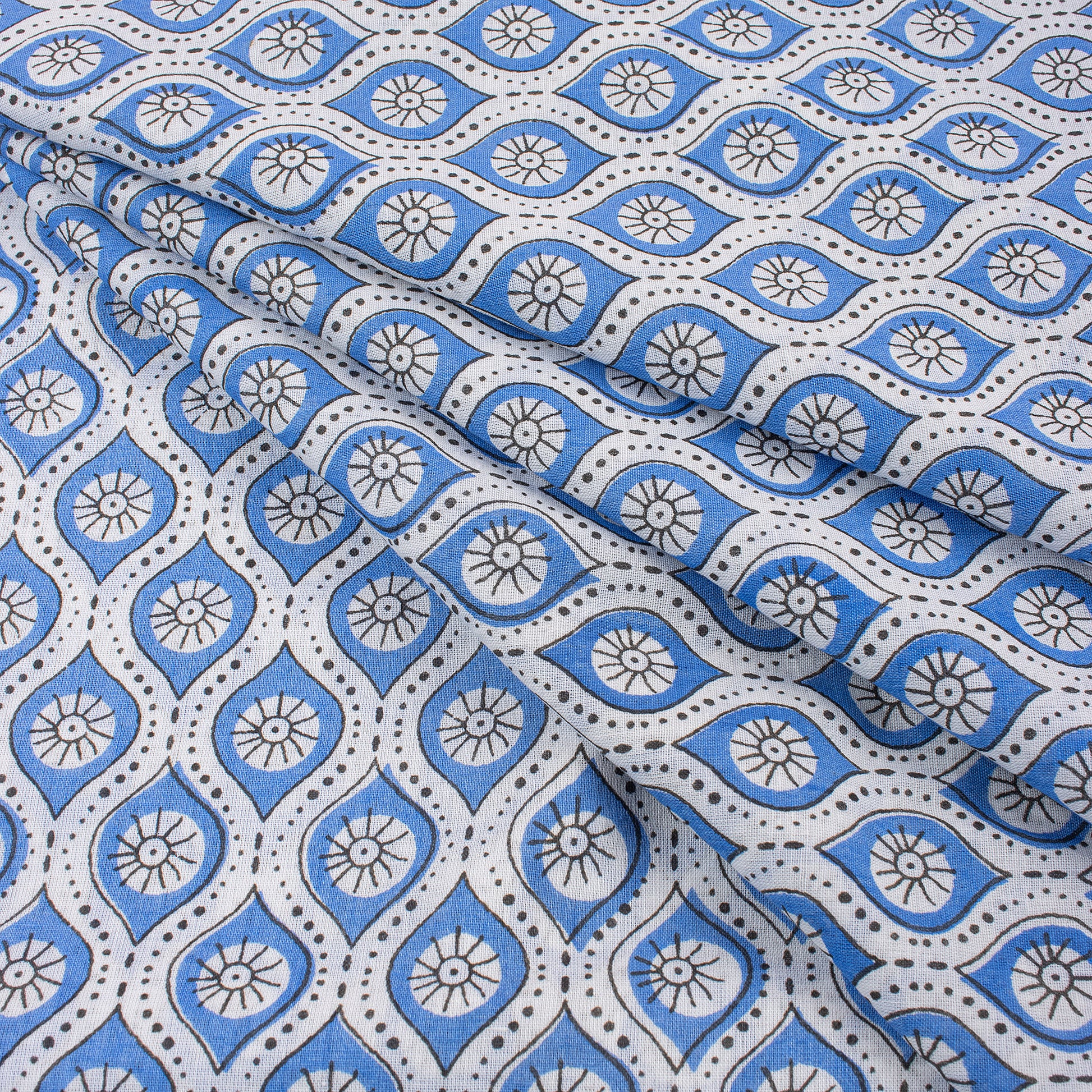 Hand Block Printed 100% Pure Cotton Fabric