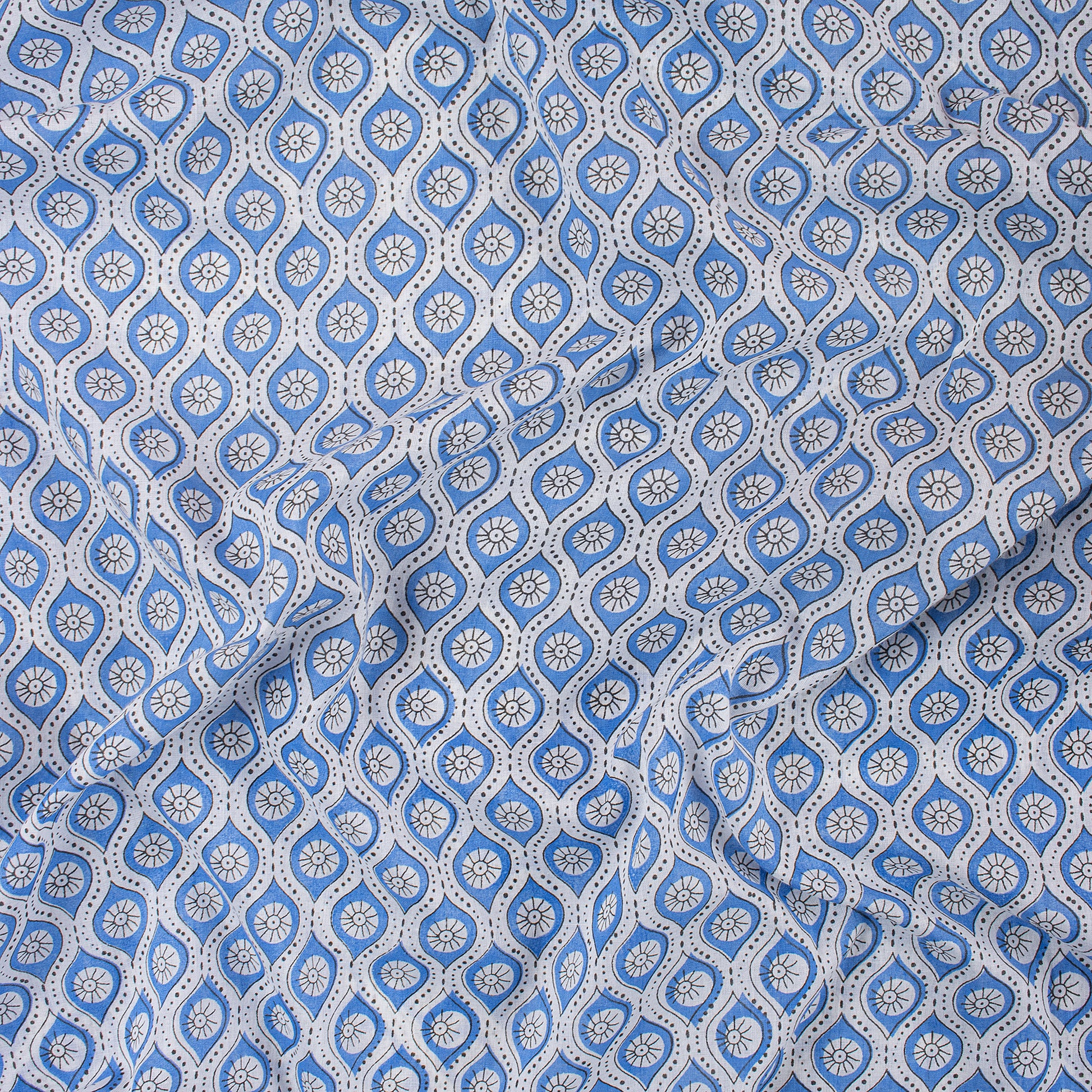 Hand Block Printed 100% Pure Cotton Fabric