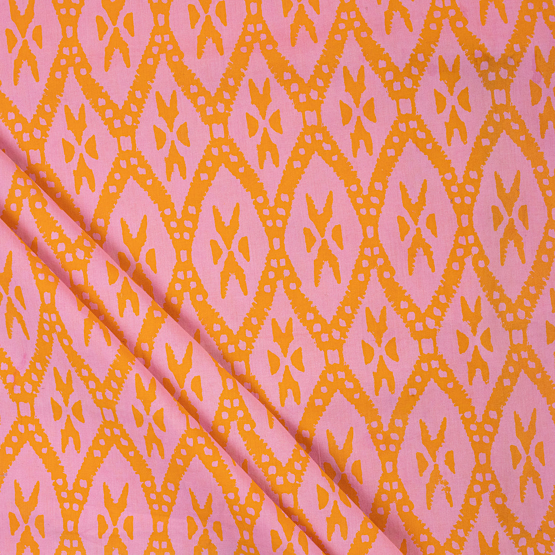 Ikat Printed Pure Cotton Fabric Cloth