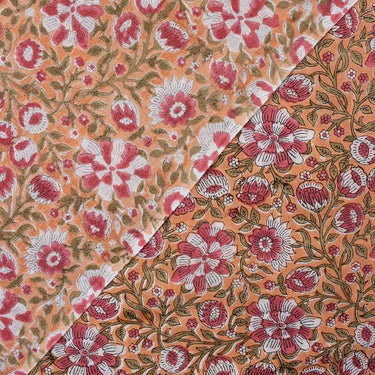 Brown Floral Print Cotton Modal Fabric