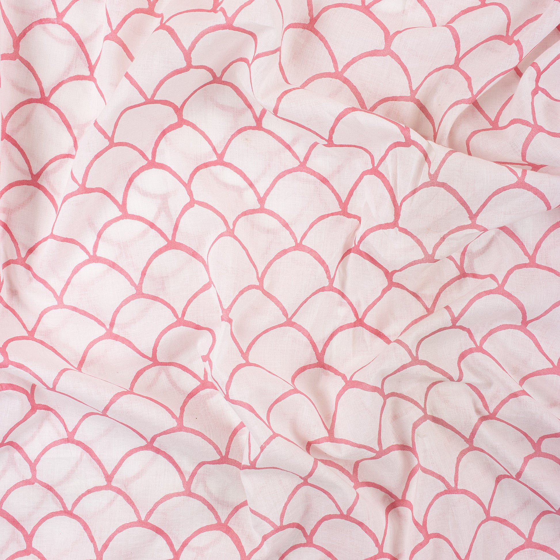 Pink Geometrical Soft Hand Block Print Fabric