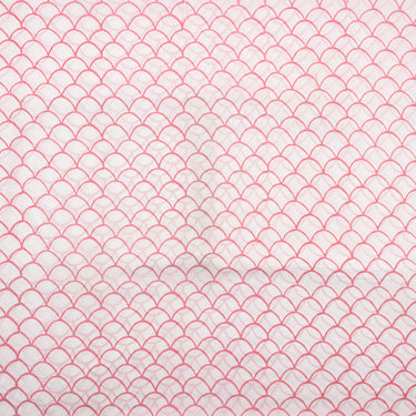 Pink Geometrical Soft Hand Block Print Fabric