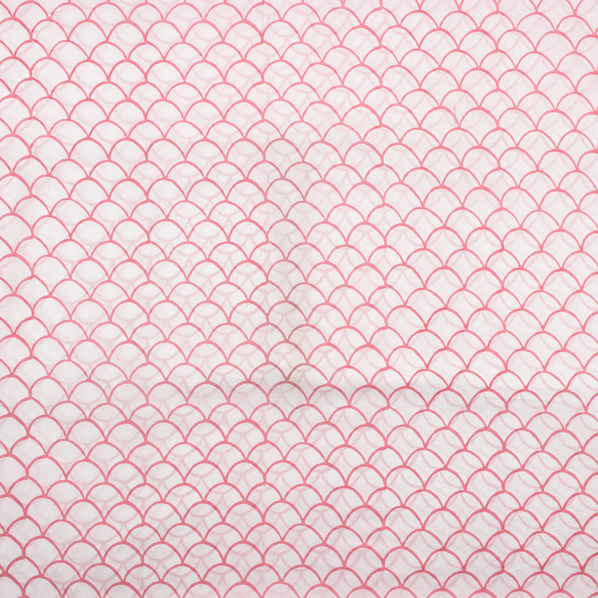 Pink Geometrical Soft Hand Block Print Fabric