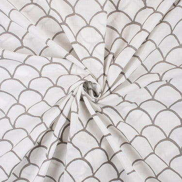Grey Block Print Fabric Geometrical Online
