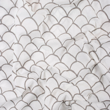 Grey Block Print Fabric Geometrical Online