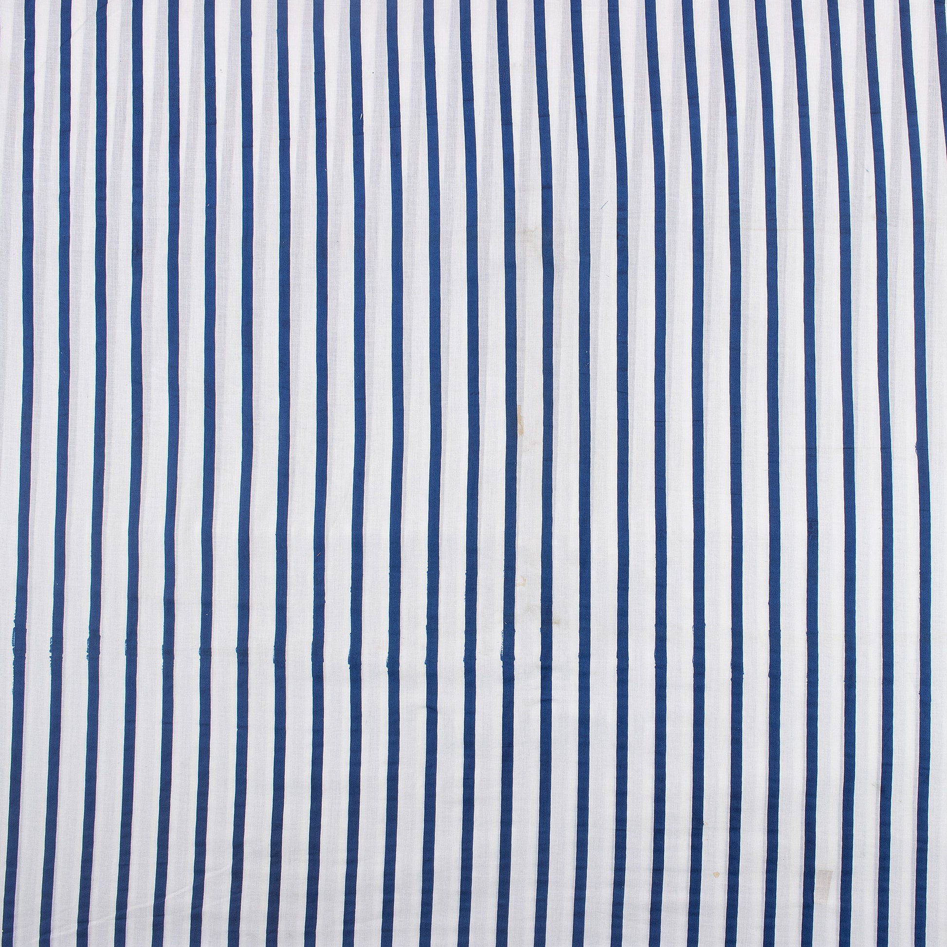 Blue Striped Cotton Hand Block Print Fabric