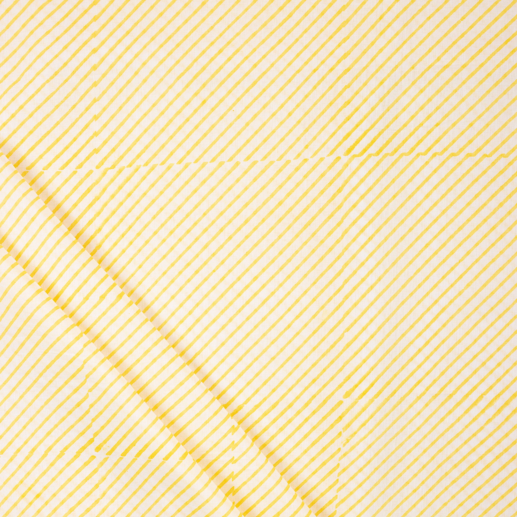 Yellow Striped Print Soft Cotton Fabric