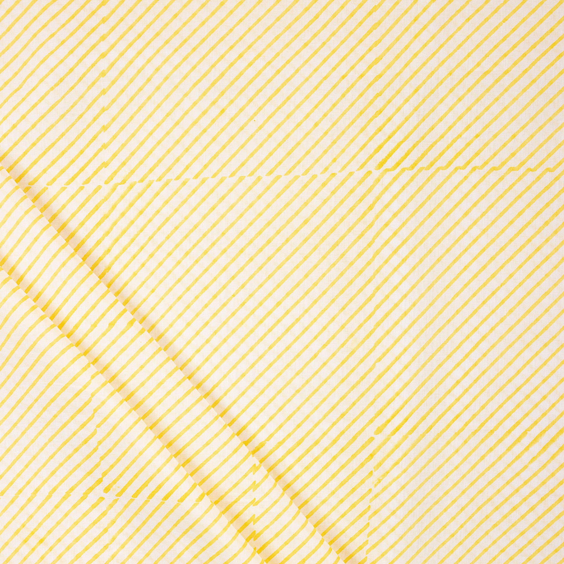 Yellow Striped Print Soft Cotton Fabric