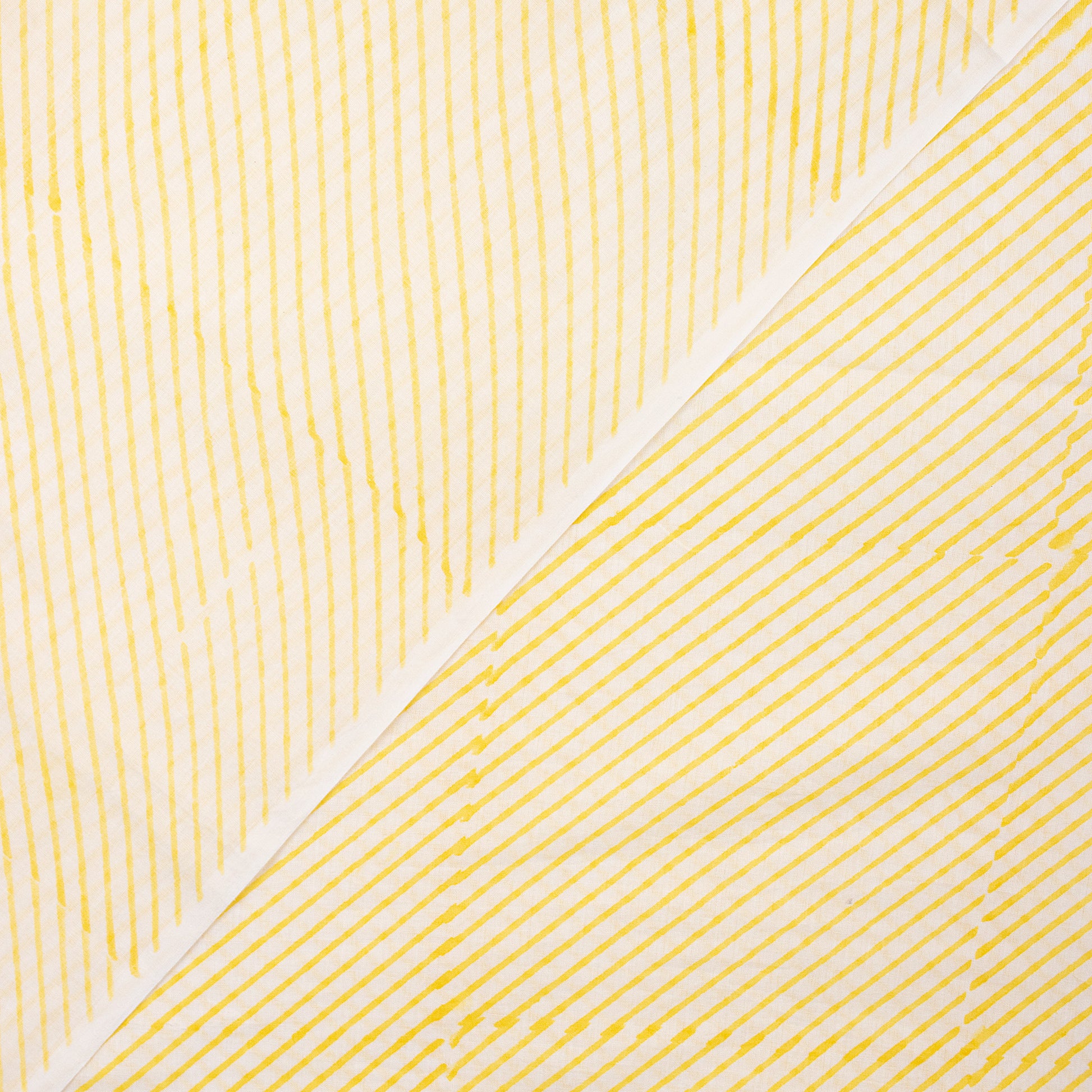 Yellow Striped Print Soft Cotton Fabric