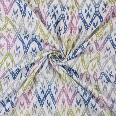 Rainbow Ikat Hand Block Print Fabric