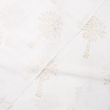 Palm Tree Printed Hand Block Cotton Fabric