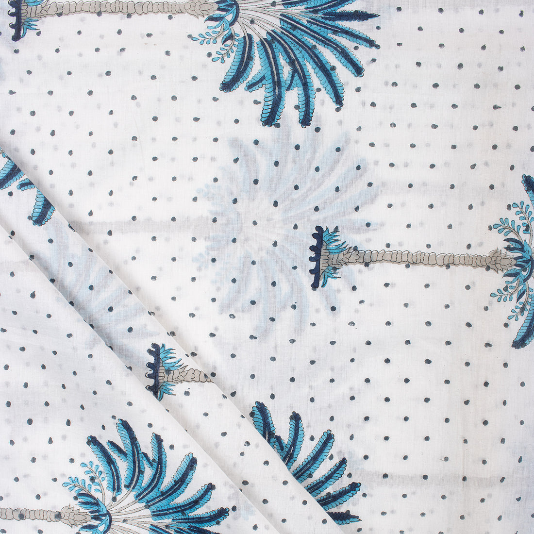 Palm Tree Print Hand-Blocked Fabric