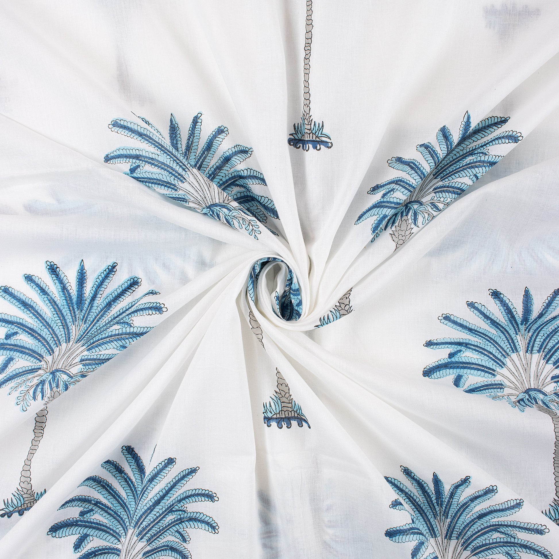 Palm Tree Block Print Fabric