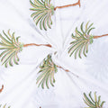 Palm Tree Indian Block Print Pure Cotton Fabric For Dress Material