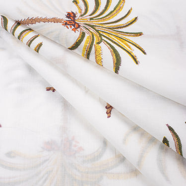 Natural Palm Tree Jaipur Block Print Fabric