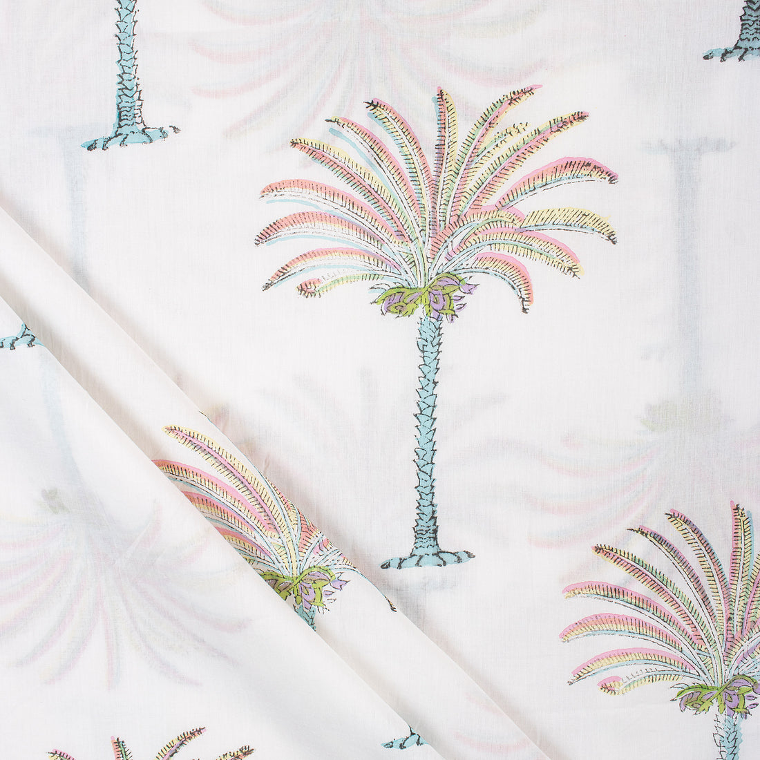 Palm Tree Printed Cotton Fabric