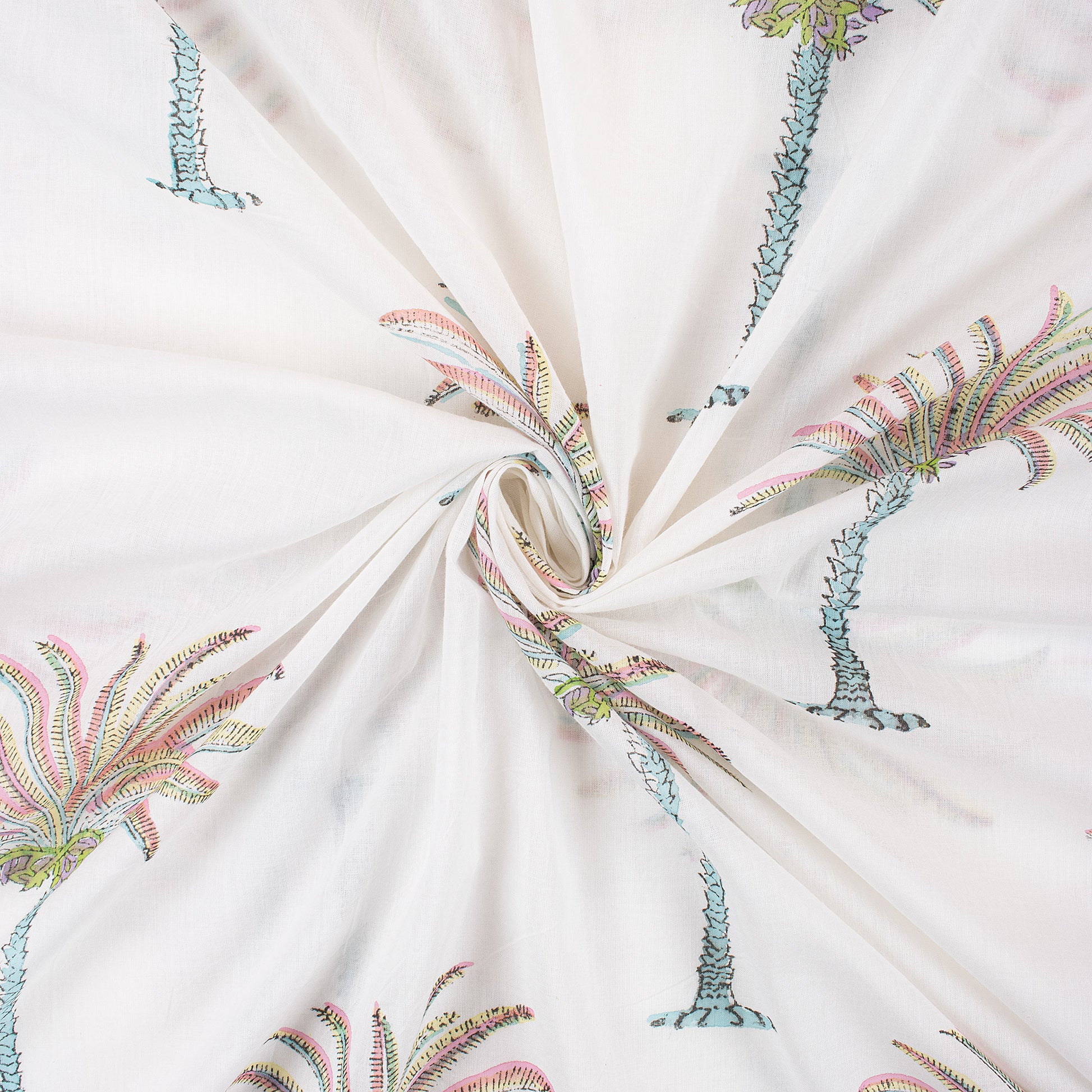 Palm Tree Printed Cotton Fabric