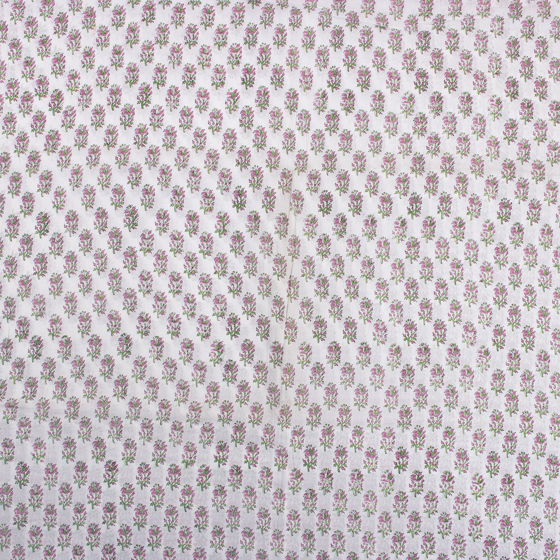 Soft Floral Cotton Block Print Fabric