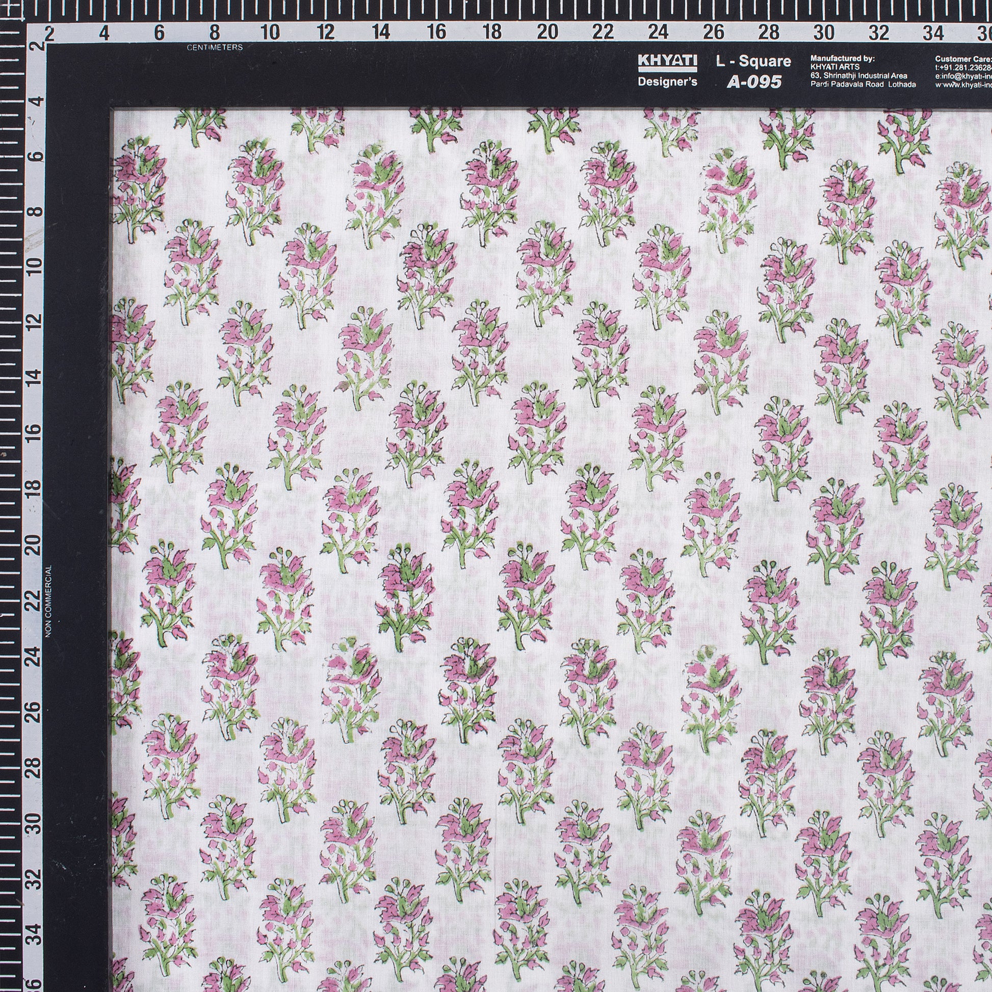 Soft Floral Cotton Block Print Fabric