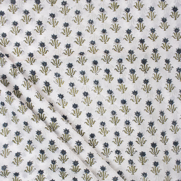 Floral Cotton Block Print Fabric