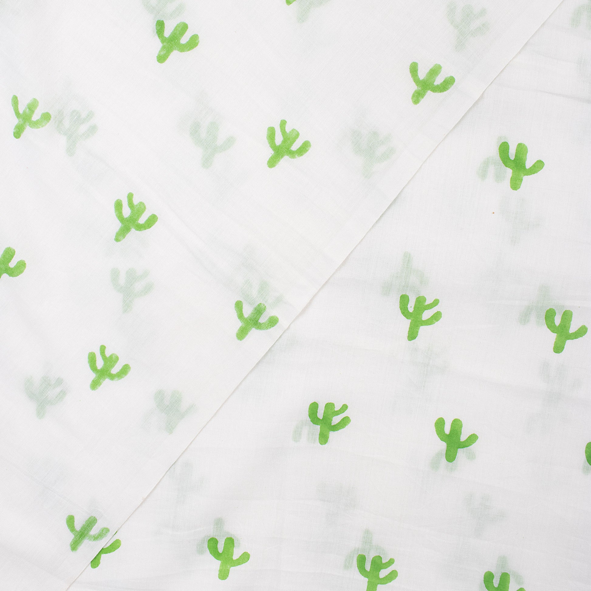 Green Cactus Print Soft Cotton Fabric