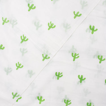 Green Cactus Print Soft Cotton Fabric