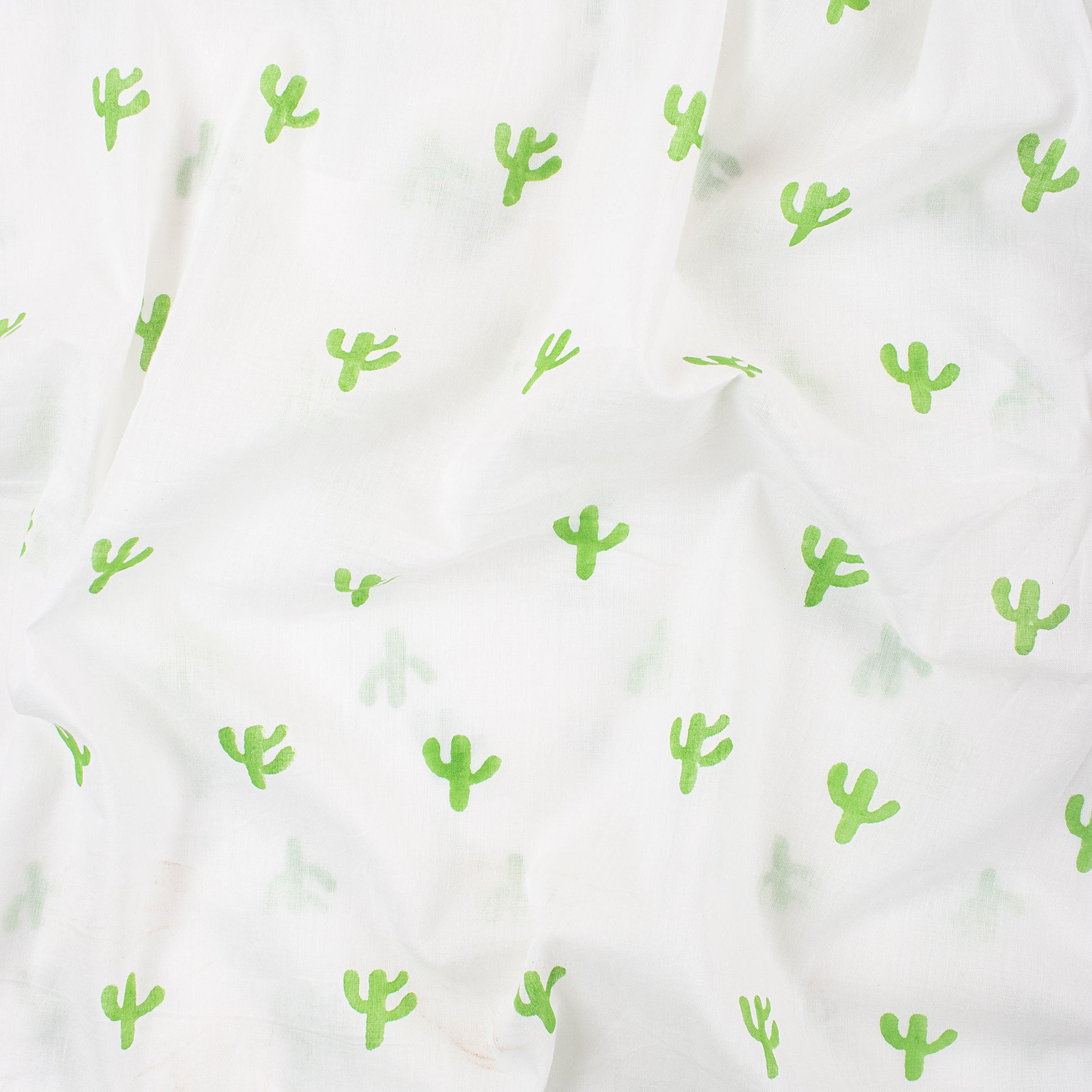 Green Cactus Print Soft Cotton Fabric