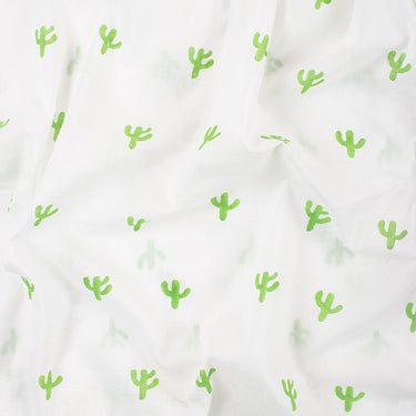 Green Cactus Print Soft Cotton Fabric