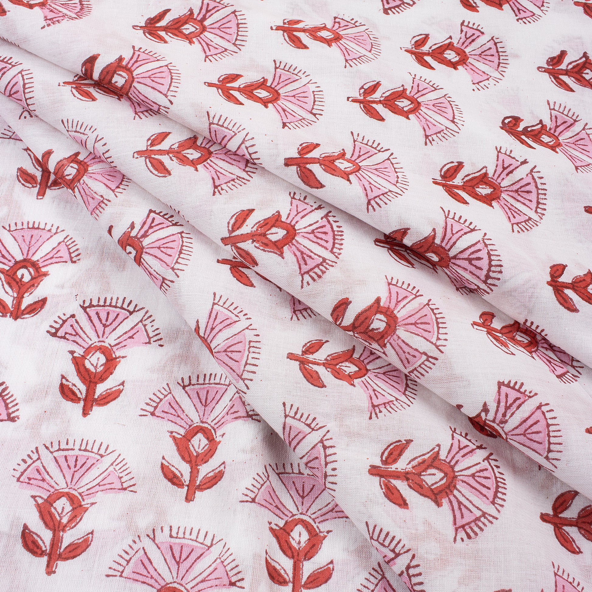 Hand Block Floral Printed Fabric