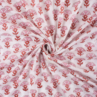 Hand Block Floral Printed Fabric