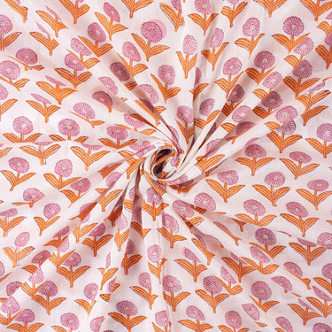 Booti Floral Natural Dye Hand Block Cotton Running Fabric