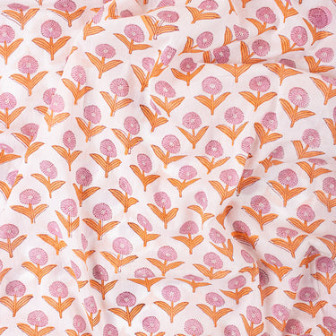 Booti Floral Natural Dye Hand Block Cotton Running Fabric