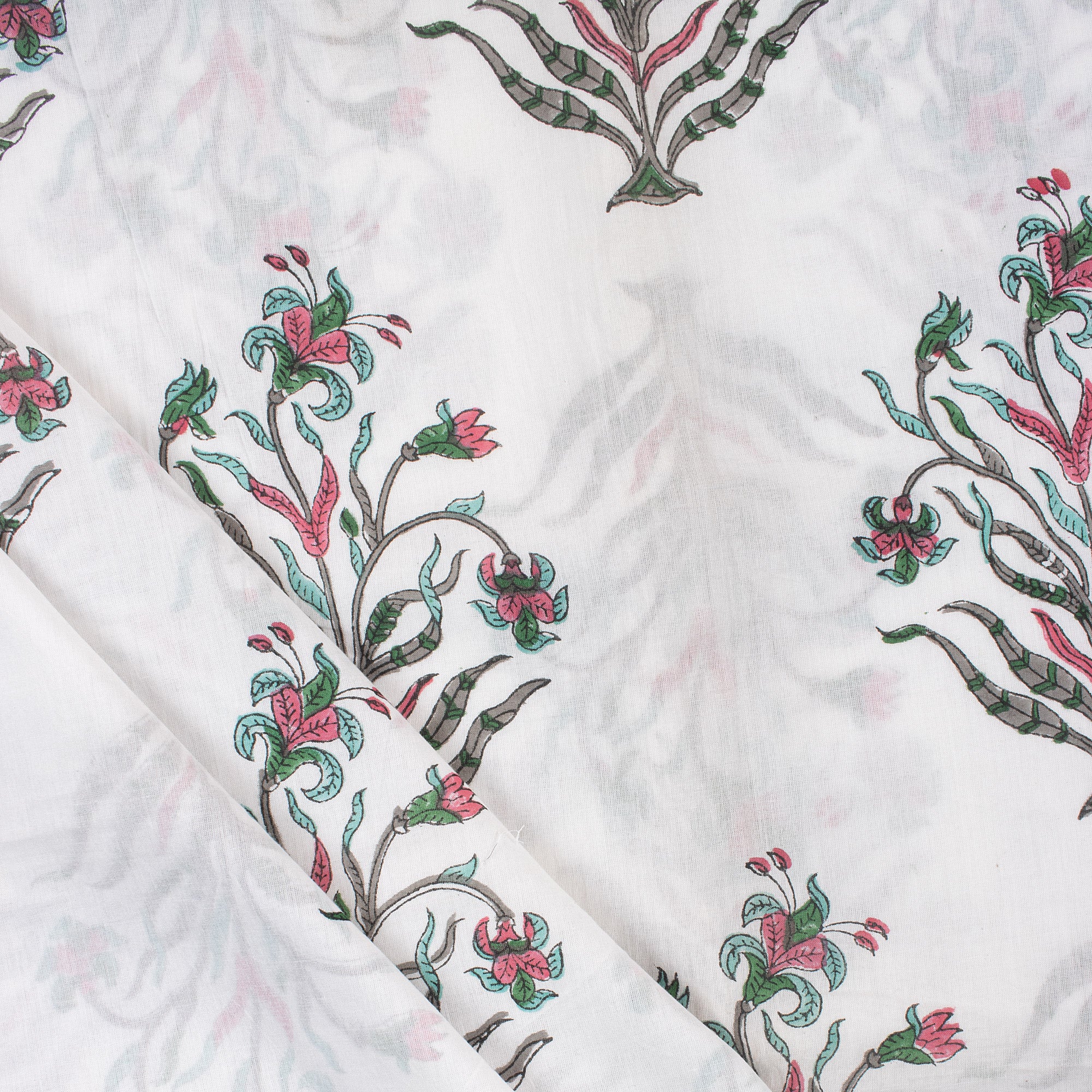 Latest Hand Floral Printed Cotton Fabric