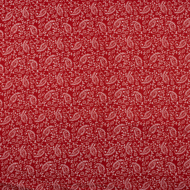 Red Floral Natural Dye Jaipur Block Print Fabric